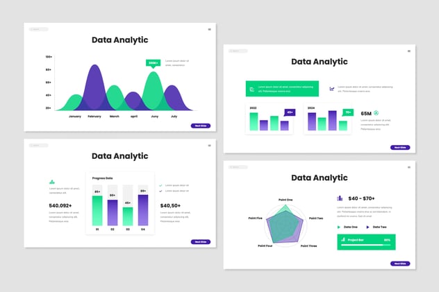 数据可视化分析统计图形keynote模板 - 顶尖PPT