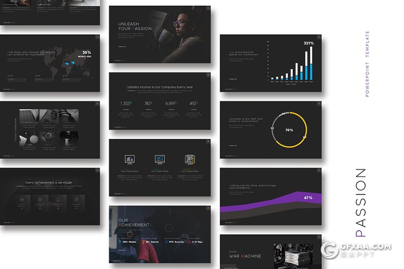 31页黑色团队介绍工作计划工作总结国外商务PPT模板 - 顶尖PPT