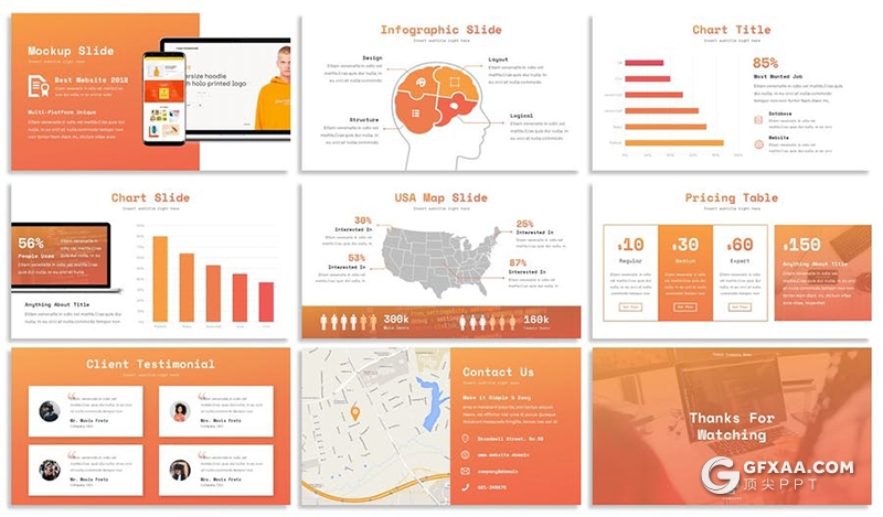 30页渐变色商务工作汇报团队人员介绍企业宣传PPT模板3种主题配色 - 顶尖PPT
