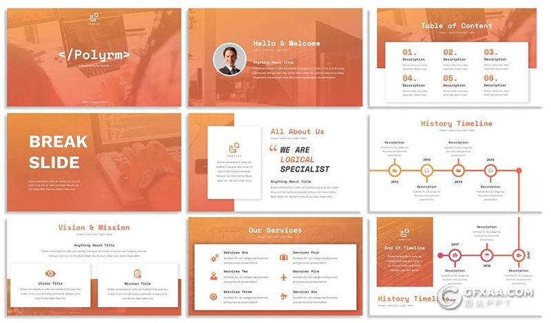 30页渐变色商务工作汇报团队人员介绍企业宣传PPT模板3种主题配色 - 顶尖PPT