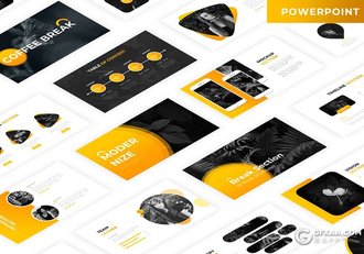 30页橙色渐变创意简约商务风格国外PPT模板3种主题配色 - 顶尖PPT