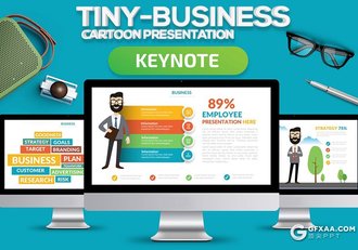 创意卡通人物风格投资商业信息图形概念图keynote模板 - 顶尖PPT