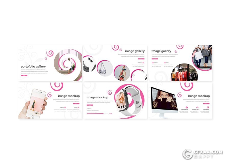 30页创意图形设计女性主题产品宣传推广PPT模板5种主题配色 - 顶尖PPT