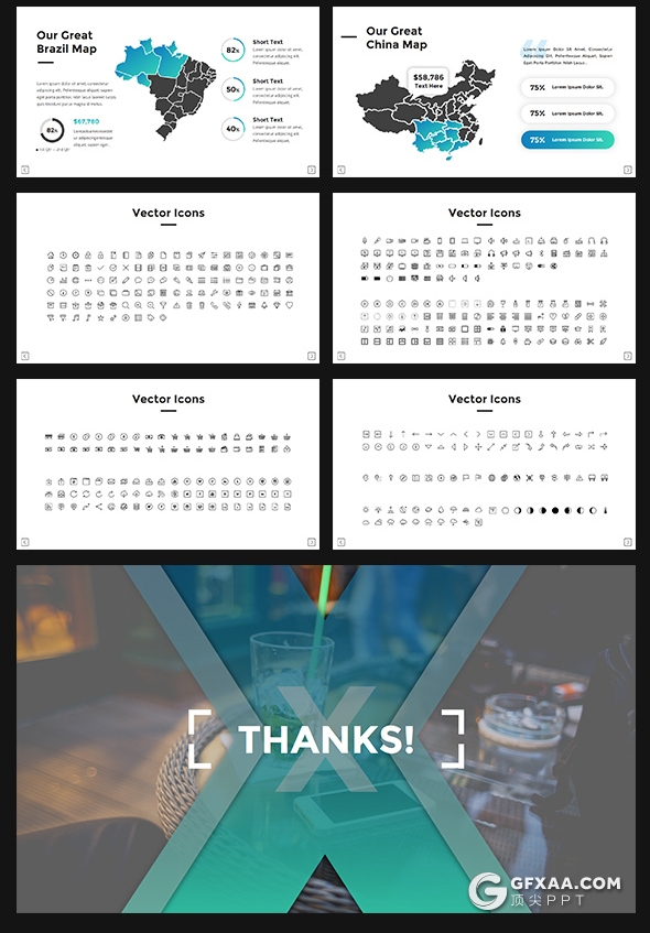 100页国外高端商务风格户外冲浪工作总结数据信息图形通用PPT模板 - 顶尖PPT