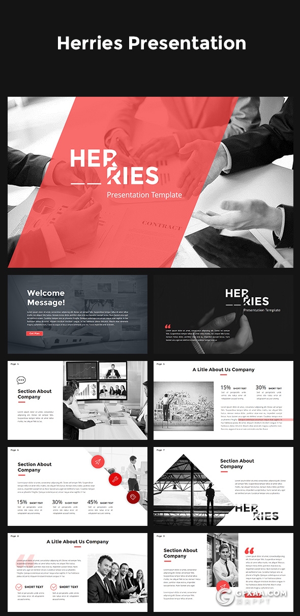 122页国外扁平化企业团队宣传介绍工作计划总结信息图形设计多用途PPT模板 - 顶尖PPT