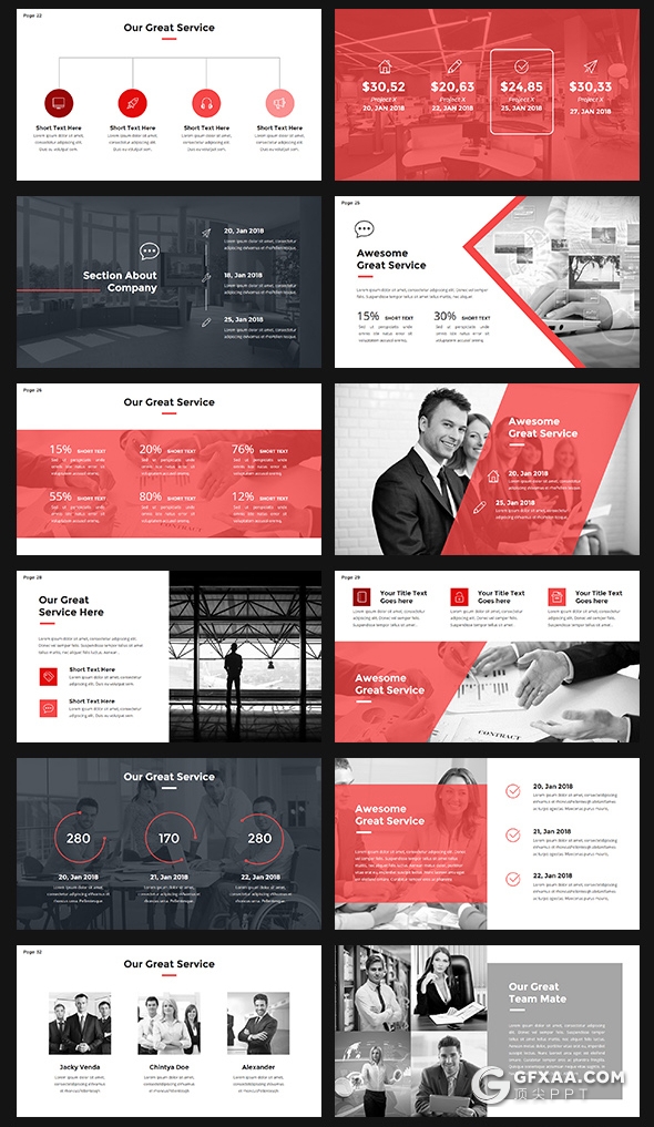 122页国外扁平化企业团队宣传介绍工作计划总结信息图形设计多用途PPT模板 - 顶尖PPT