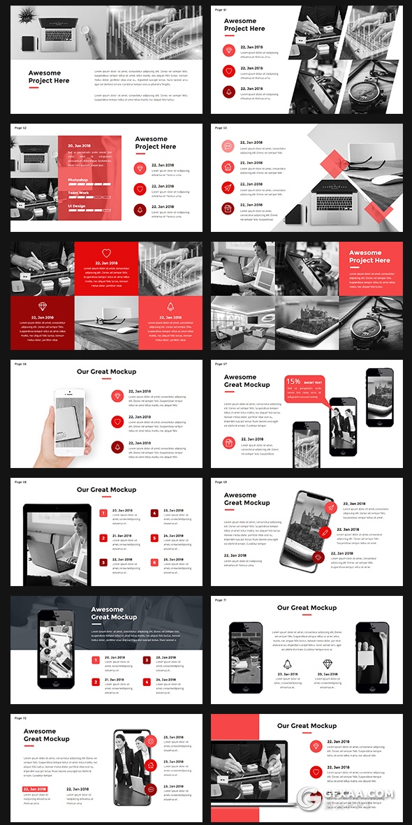 122页国外扁平化企业团队宣传介绍工作计划总结信息图形设计多用途PPT模板 - 顶尖PPT