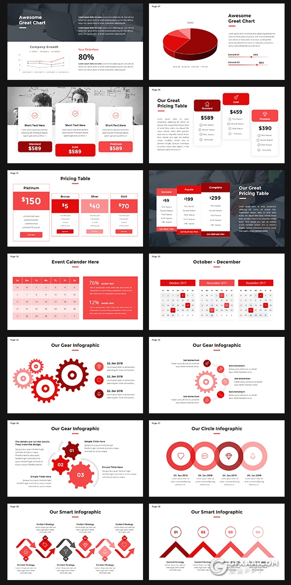 122页国外扁平化企业团队宣传介绍工作计划总结信息图形设计多用途PPT模板 - 顶尖PPT