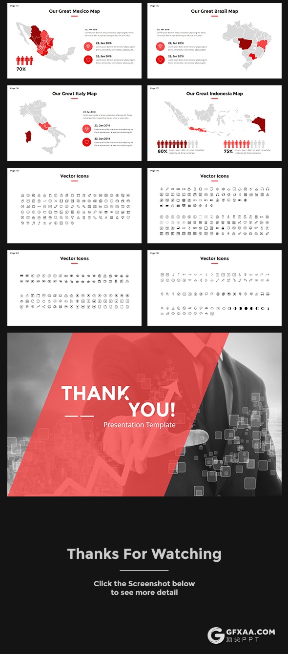 122页国外扁平化企业团队宣传介绍工作计划总结信息图形设计多用途PPT模板 - 顶尖PPT