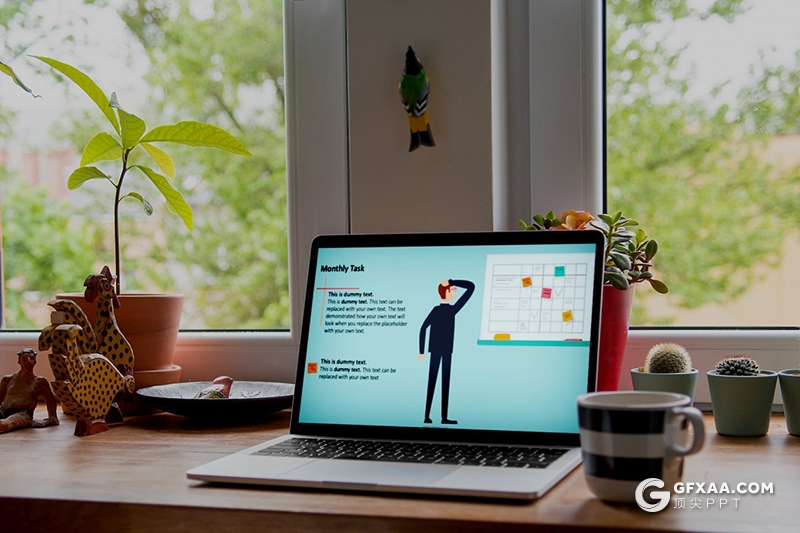 企业职能市场营销教育传播数字营销商务插画PPT模板 - 顶尖PPT