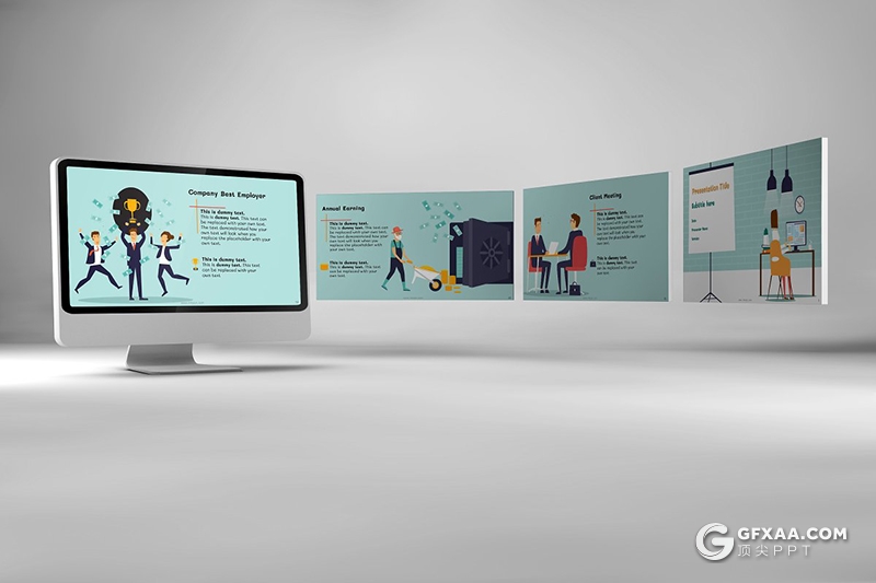 企业职能市场营销教育传播数字营销商务插画PPT模板 - 顶尖PPT