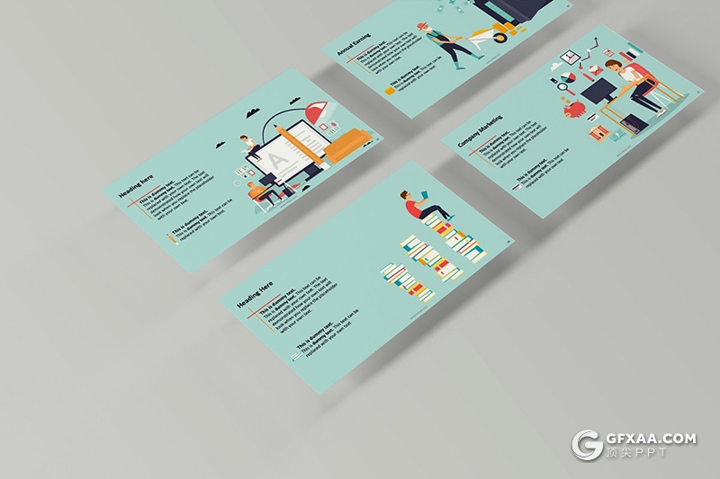 企业职能市场营销教育传播数字营销商务插画PPT模板 - 顶尖PPT