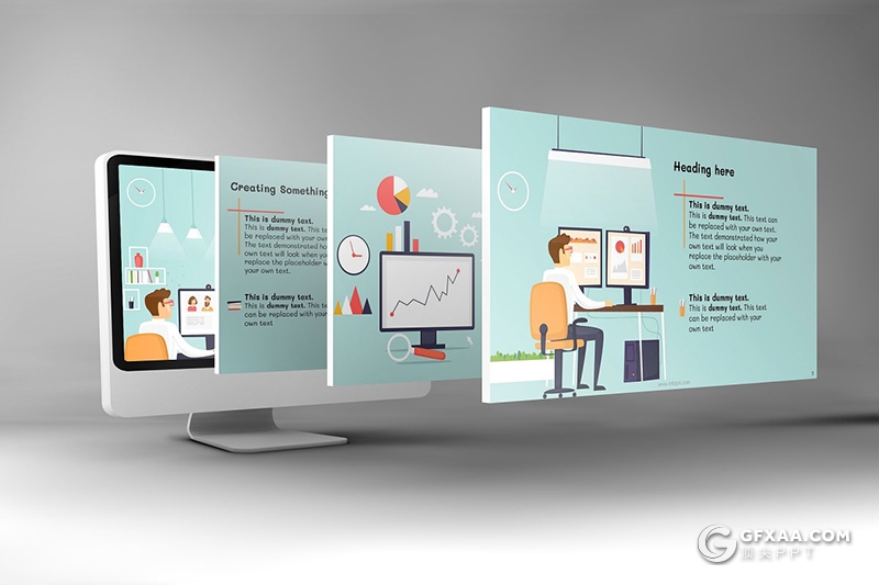 企业职能市场营销教育传播数字营销商务插画PPT模板 - 顶尖PPT