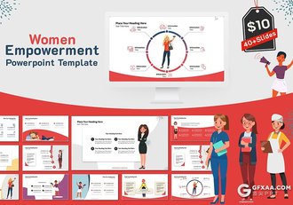 卡通女性人物插画ppt女企业家商人医生老师教育家人物插画PPT模板 - 顶尖PPT