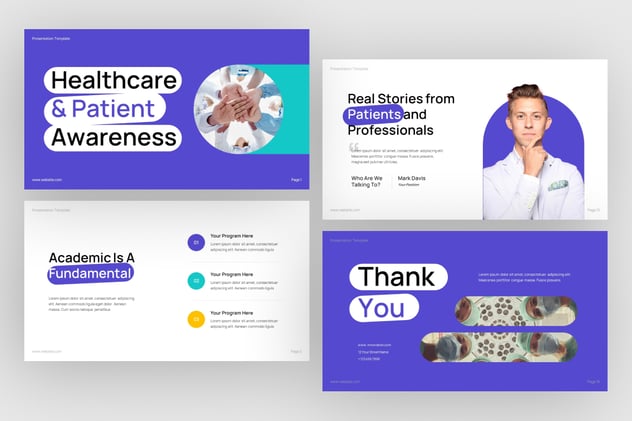 医疗保健与患者认知PPT模板 - 顶尖PPT