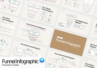 线稿微立体漏斗信息图形keynote模板 - 顶尖PPT