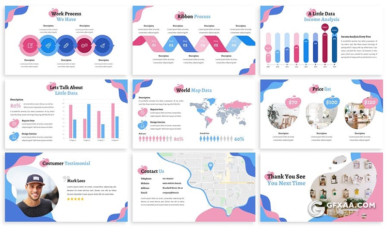 30页创意抽象图形商务风格多用途keynote模板3种主题配色 - 顶尖PPT
