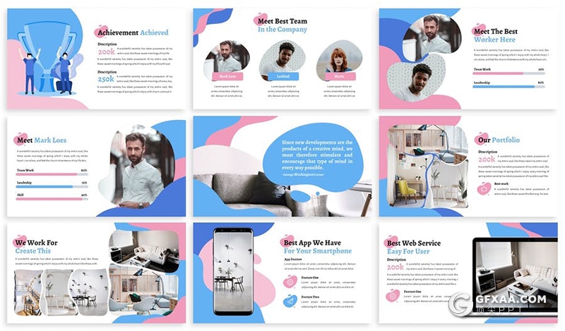 30页创意抽象图形商务风格多用途keynote模板3种主题配色 - 顶尖PPT