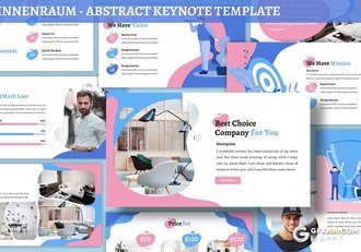 30页创意抽象图形商务风格多用途keynote模板3种主题配色 - 顶尖PPT