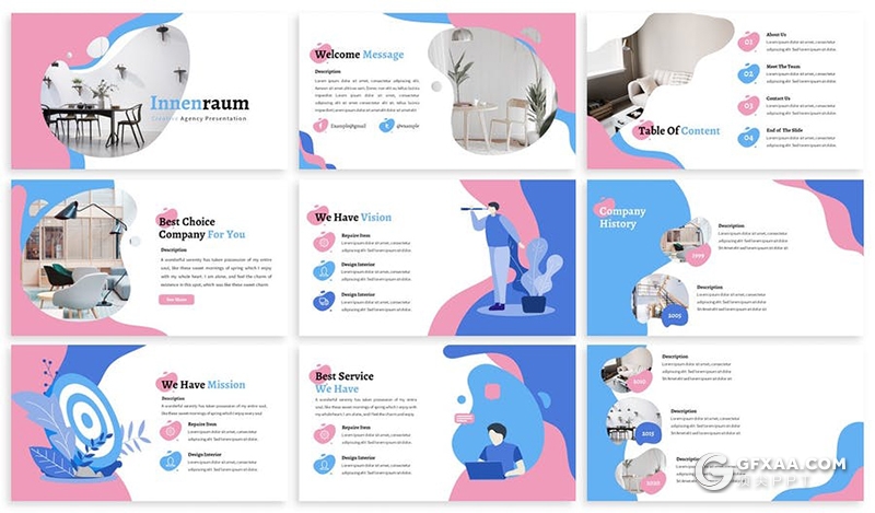 30页创意抽象图形商务风格多用途keynote模板3种主题配色 - 顶尖PPT