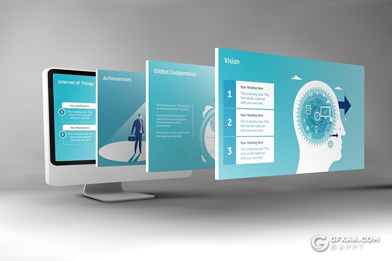 71页卡通插画风格企业战略概念图企业介绍团队合作数据分析PPT插画模板 - 顶尖PPT