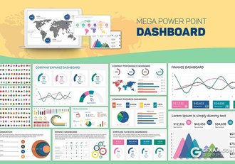 63页卡通风格数据分析信息图形200个国家国旗地图PPT模板 - 顶尖PPT