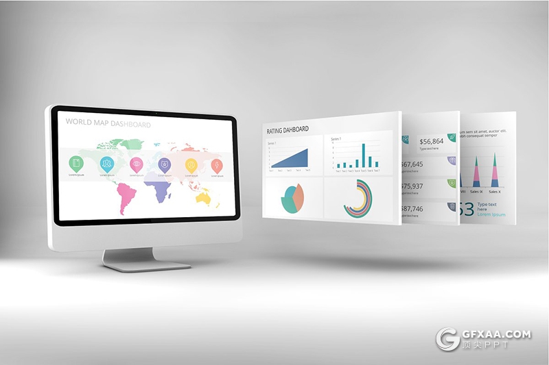 63页卡通风格数据分析信息图形200个国家国旗地图PPT模板 - 顶尖PPT
