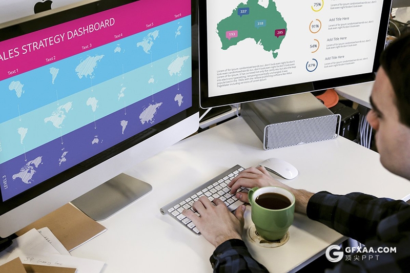 63页卡通风格数据分析信息图形200个国家国旗地图PPT模板 - 顶尖PPT