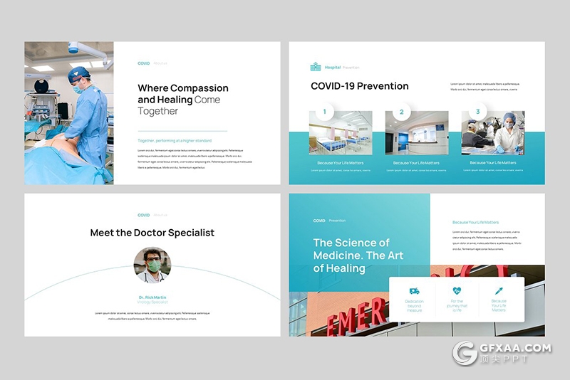 31页新冠病毒预防治疗医疗简报医院介绍PPT模板 - 顶尖PPT