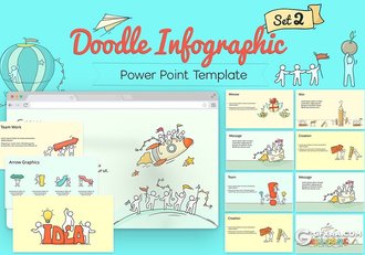 98页手绘涂鸦卡通小人插画ppt商务数据演示发展趋势ppt插画模板 - 顶尖PPT