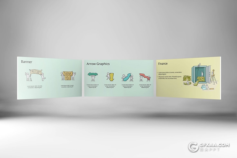 98页手绘涂鸦卡通小人插画ppt商务数据演示发展趋势ppt插画模板 - 顶尖PPT