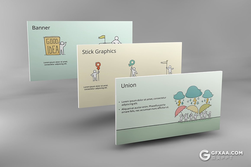 98页手绘涂鸦卡通小人插画ppt商务数据演示发展趋势ppt插画模板 - 顶尖PPT