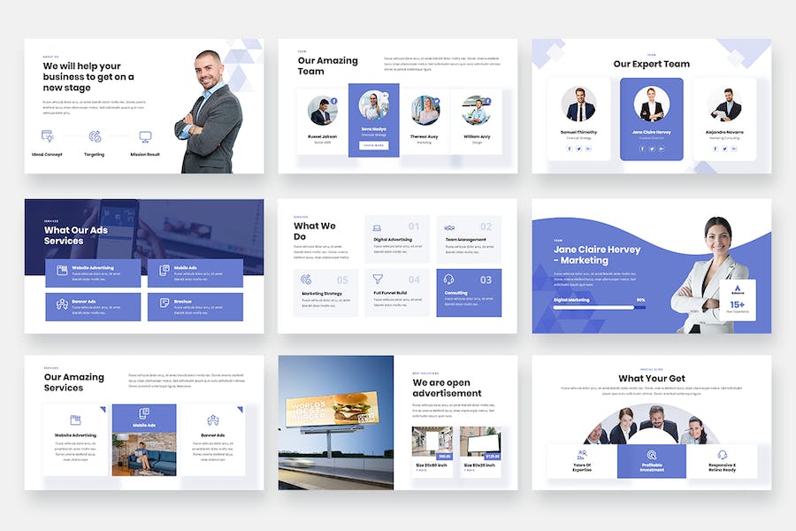 广告行业业务展示PPT模板 - 顶尖PPT