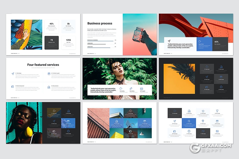51页简约商务风格时尚多用途PPT模板 - 顶尖PPT