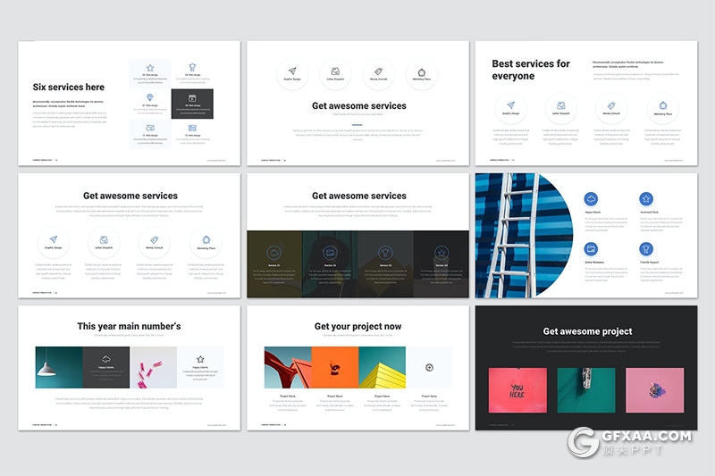 51页简约商务风格时尚多用途PPT模板 - 顶尖PPT