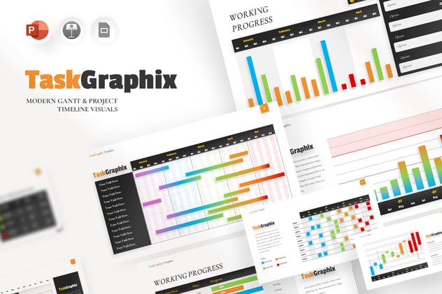 视觉数据时间轴演示PPT模板 - 顶尖PPT
