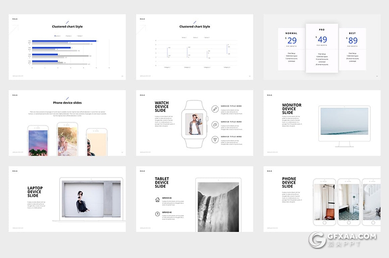 90页极简商务风工作汇报数据信息图形设计PPT模板含双重曝光配图 - 顶尖PPT