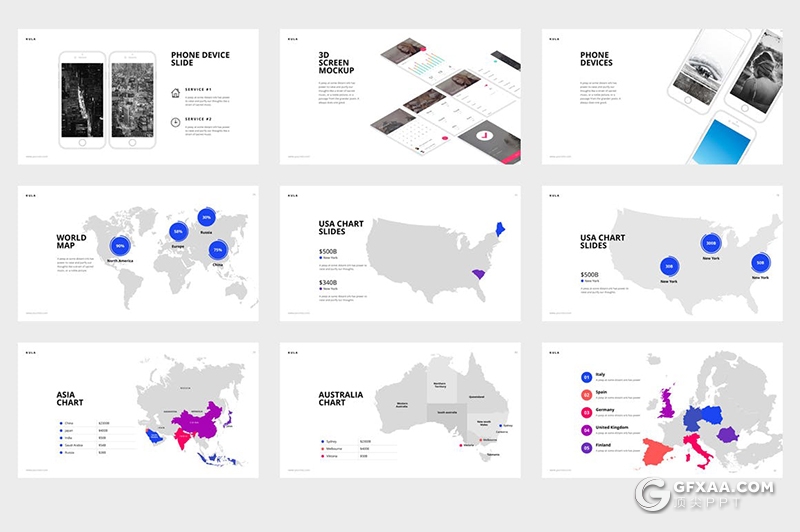 90页极简商务风工作汇报数据信息图形设计PPT模板含双重曝光配图 - 顶尖PPT