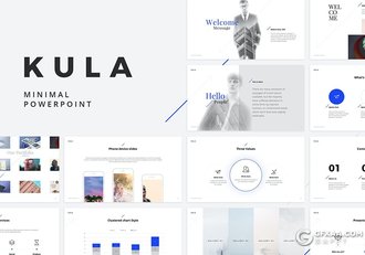 90页极简商务风工作汇报数据信息图形设计PPT模板含双重曝光配图 - 顶尖PPT