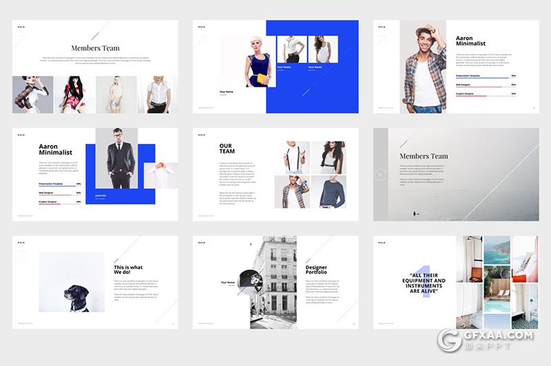 90页极简商务风工作汇报数据信息图形设计PPT模板含双重曝光配图 - 顶尖PPT