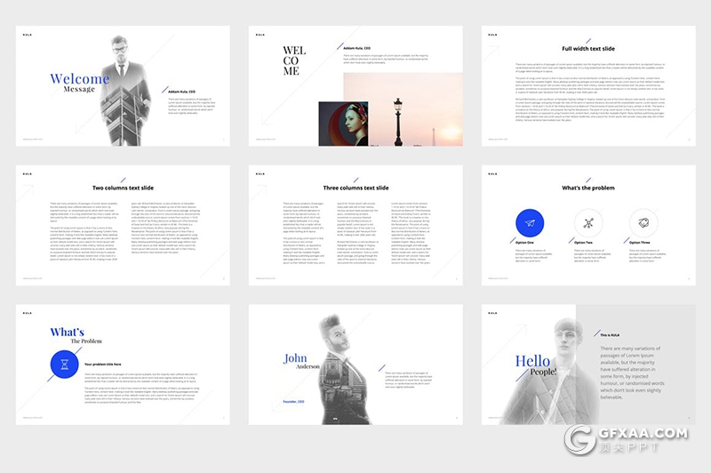 90页极简商务风工作汇报数据信息图形设计PPT模板含双重曝光配图 - 顶尖PPT