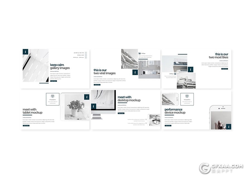 30页5种主题配色国外极简文艺风格PPT模板 - 顶尖PPT