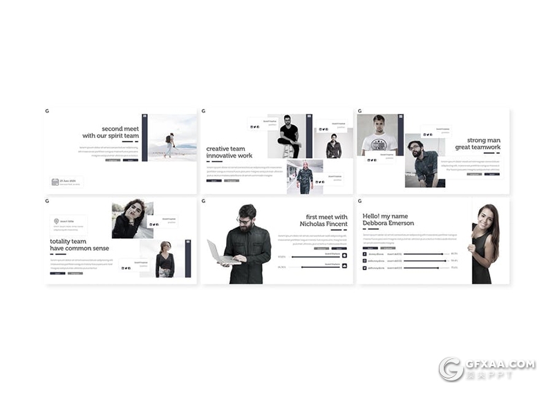 30页极简文艺国外商务多用途PPT模板5种主题配色 - 顶尖PPT