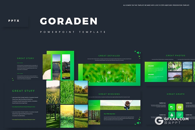 30页简约清新大自然植物介绍宣传PPT模板5种主题配色 - 顶尖PPT