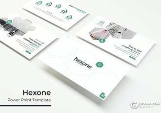 30页创意六边形组合版式商务工作总结计划PPT模板5种主题配色 - 顶尖PPT