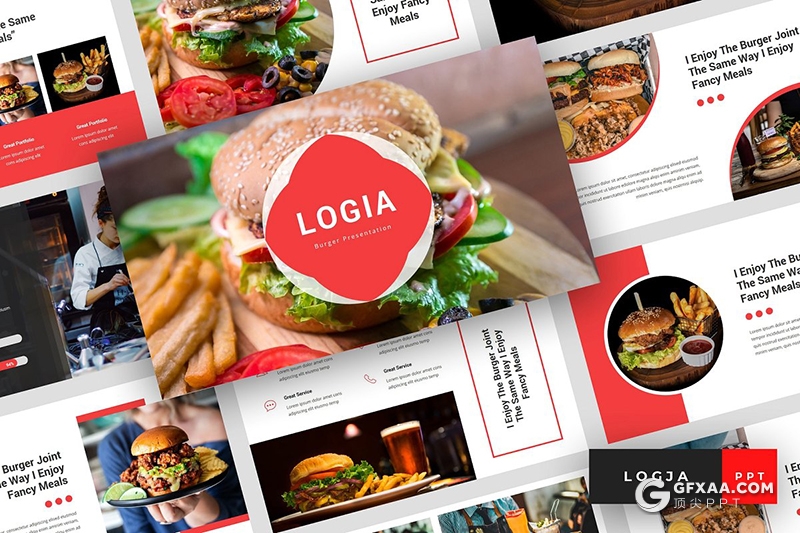 36页西式食品餐厅汉堡小吃快餐行业通用PPT模板 - 顶尖PPT