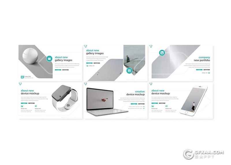 30页扁平化极简时尚风格商务工作汇报ppt模板5种主题配色 - 顶尖PPT