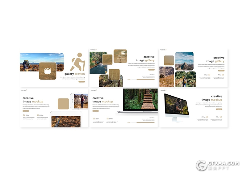 30页极简风格户外运动探险介绍PPT模板5种主题配色 - 顶尖PPT