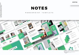 30页工作报告会议记录项目报告PPT模板5种主题配色 - 顶尖PPT