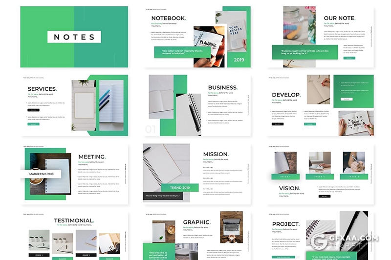 30页工作报告会议记录项目报告PPT模板5种主题配色 - 顶尖PPT